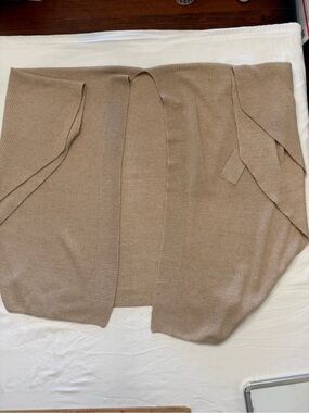 Neutral Tan Ribbed Women’s Skirt with Tie Detail